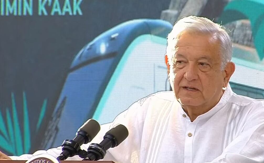 AMLO inaugura el Tren Maya. Foto: Captura