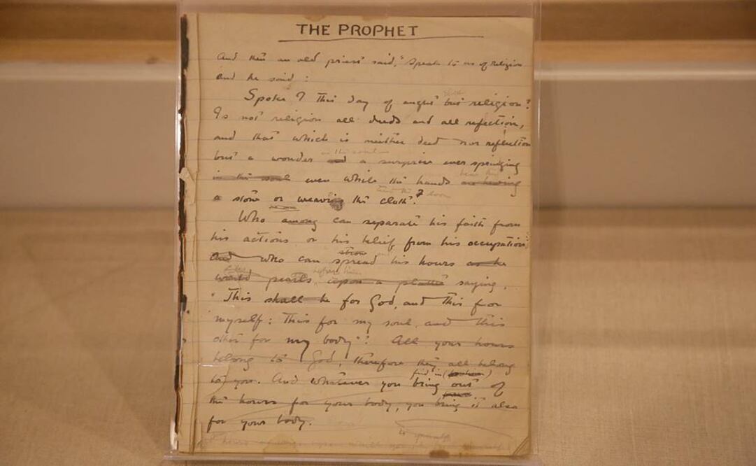 La colección de unas 60 piezas, incluyendo este manuscrito de "El profeta", es propiedad del Museo Soumaya. (FOTO: Archivo EL UNIVERSAL)