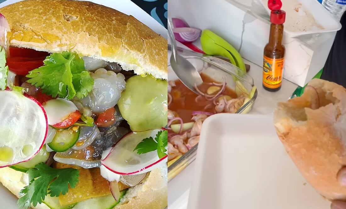 Tortas de mariscos se viralizan en internet. Foto: Especial