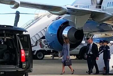 Aterriza de emergencia avión de Melania Trump por problema técnico