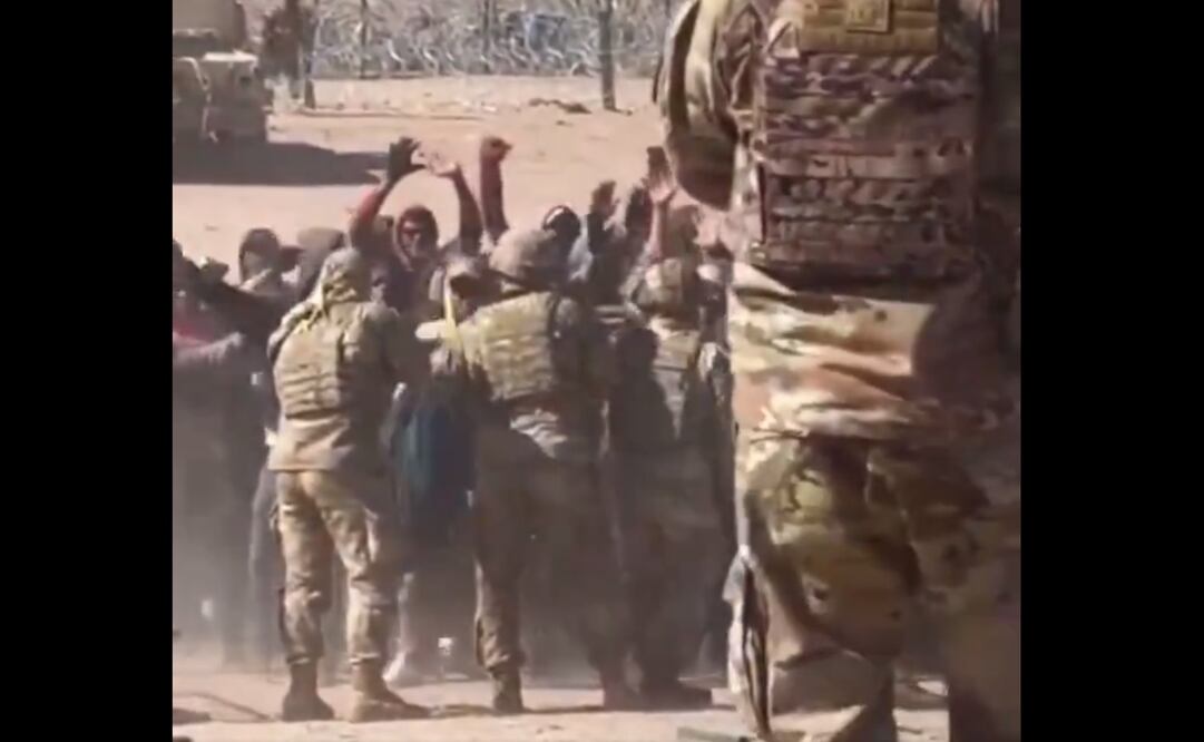 Videos difundidos en X, antes Twitter, dieron cuenta del caos en El Paso, Texas, a pesar de los intentos de la Guardia Nacional, los indocumentados los rebasaban. Foto: Captura de video