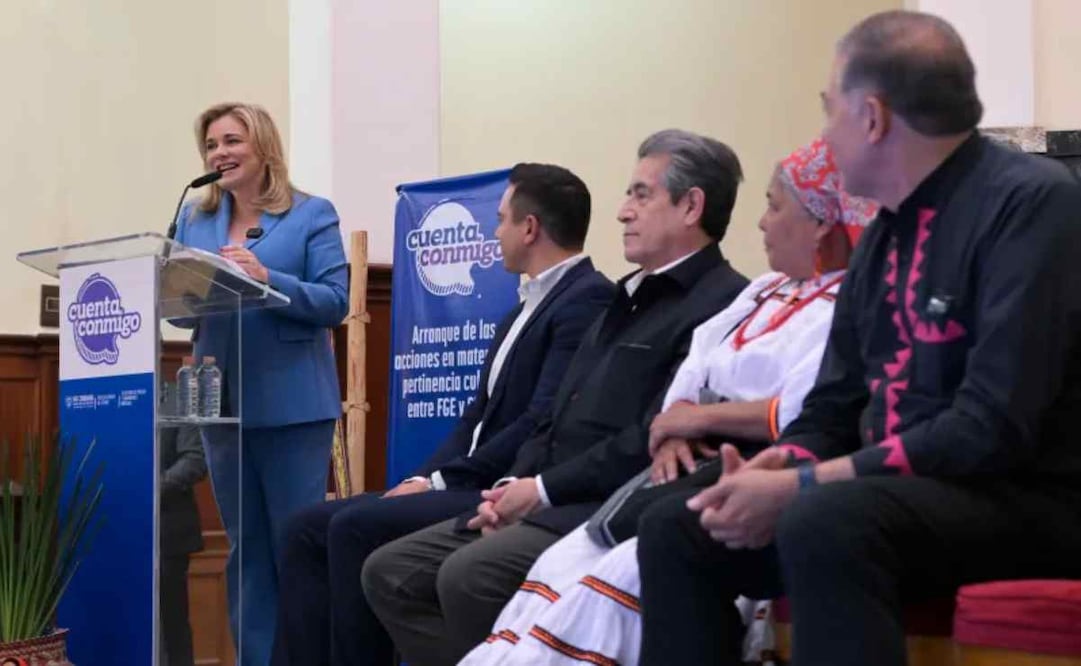 La gobernadora María Eugenia Campos Galván presidió el inició de de las acciones de pertinencia cultural entre la FGE y la SPyCI / Foto: Especial