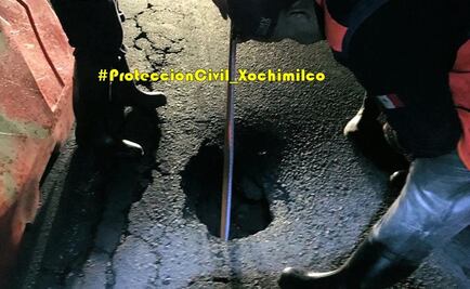 Se abre socavón de 5 metros de profundidad en Xochimilco