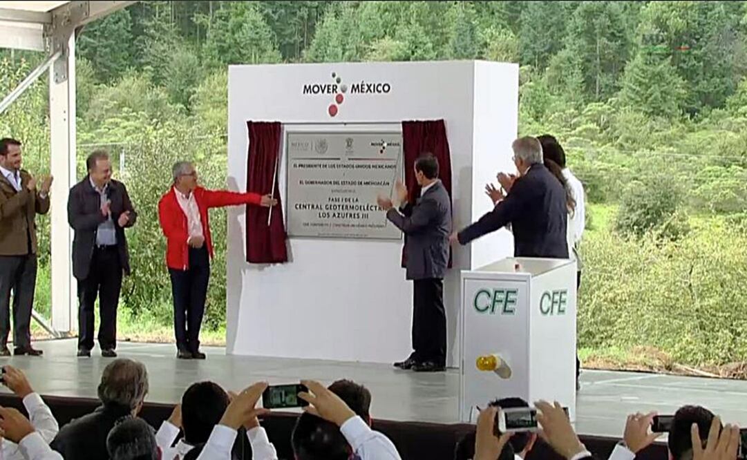 El mandatario inauguró la Fase 1 de la Central Geotérmica Loz Azufres III, en Michoacán./Especial