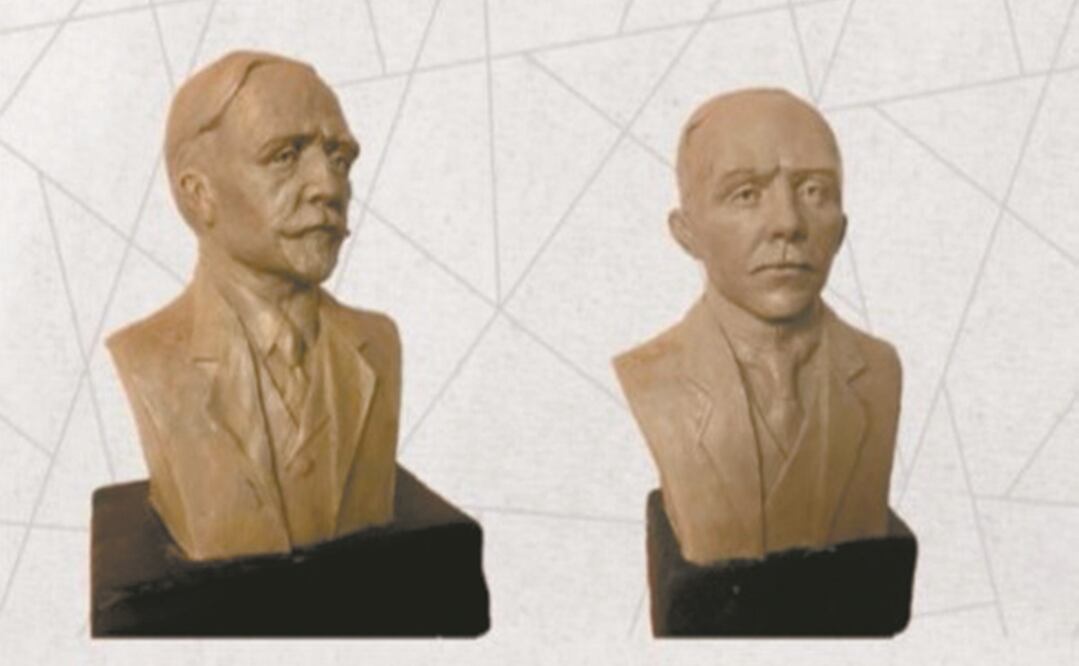 Prototipos de los bustos de Francisco I. Madero y del costarricense Rogelio Fernández Güell. Foto: CORTESÍA