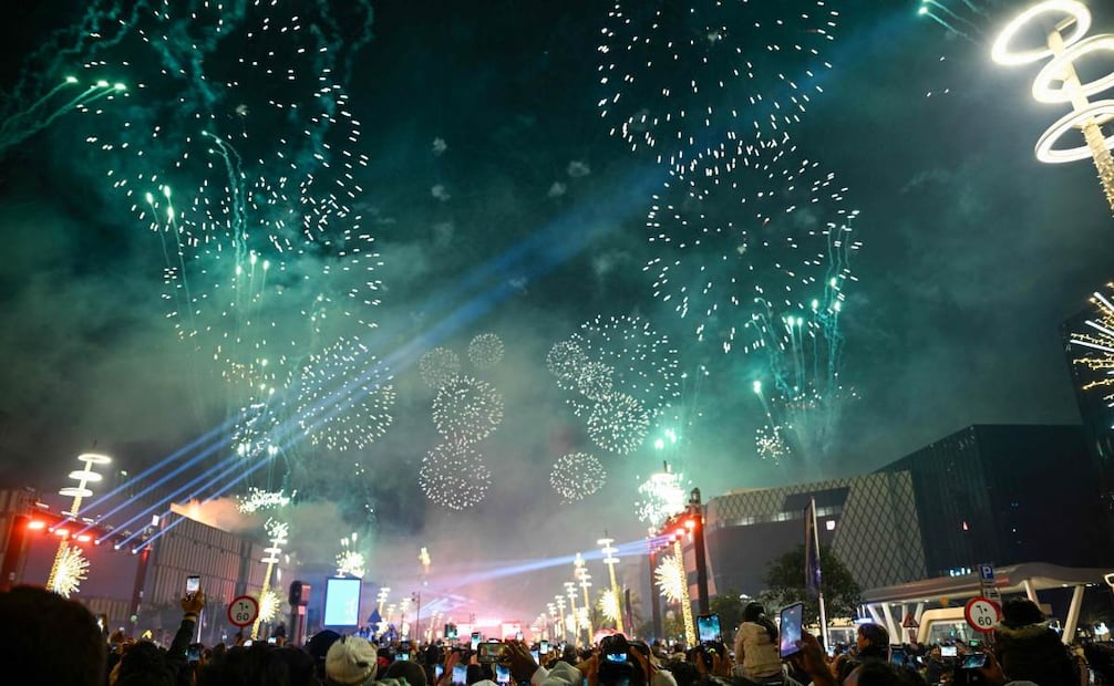 Así celebran la llegada del 2026 en Catar. (31/12/25) Foto: AFP