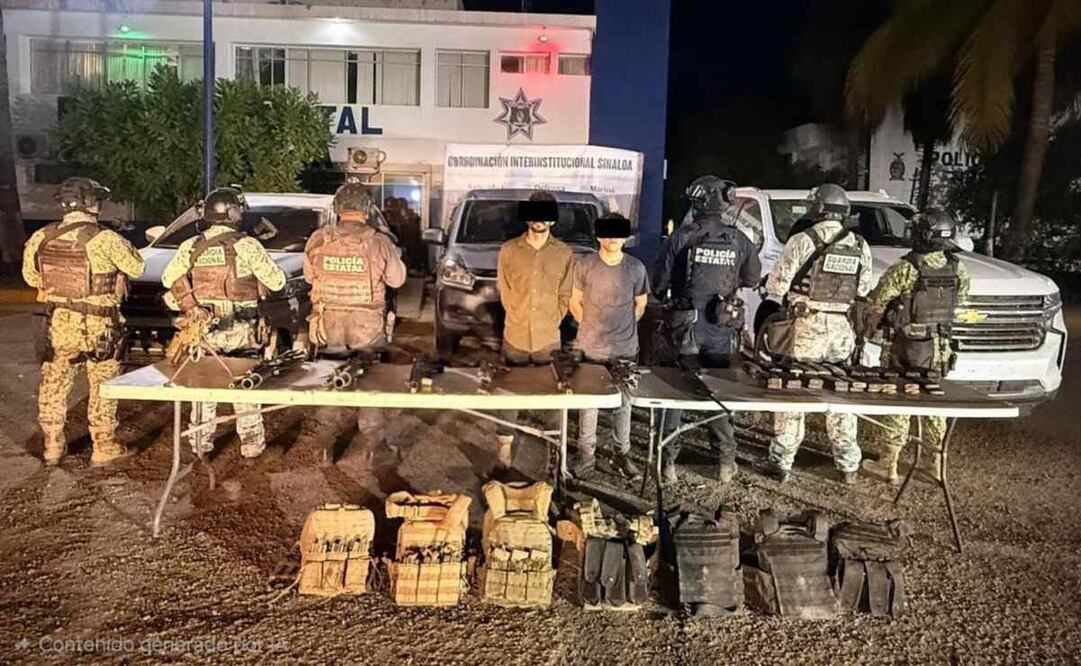 Ejército detiene a 3 personas armas en Sinaloa (28/10/2025). Foto: Especial