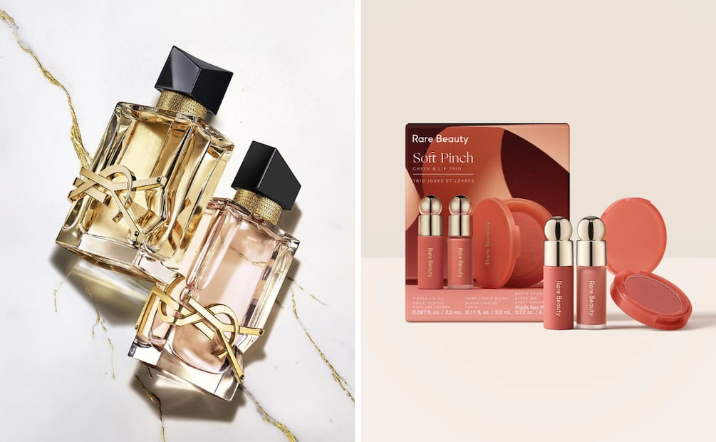 Regalar perfumes o un set de maquillaje siempre es la mejor opción. Foto: Saint Laurent, Rare Beauty