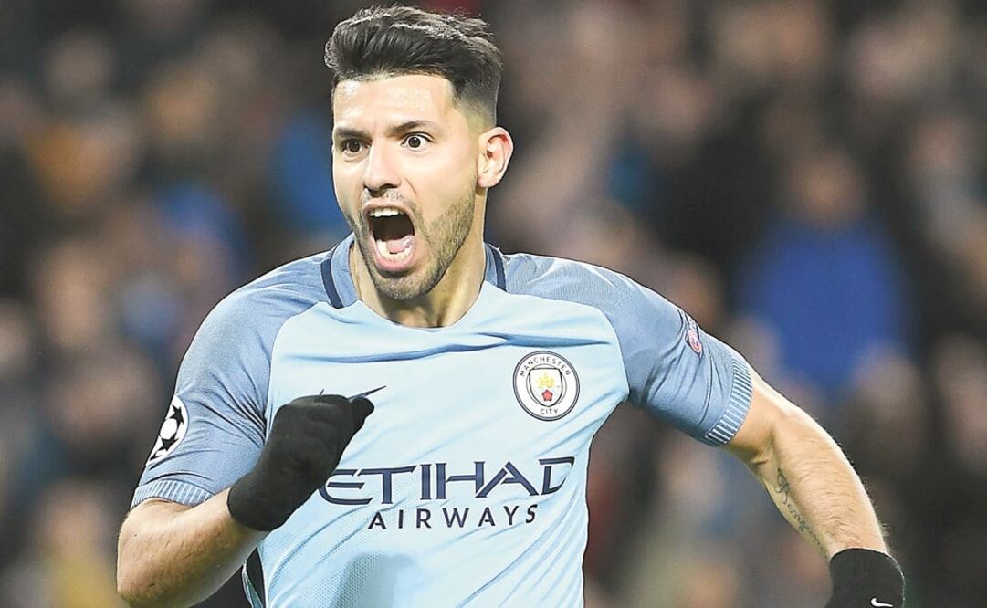 Sergio Agüero, de Manchester City, concretó un doblete sobre Mónaco. (REX SHUTTERSTOCK. XINHUA)