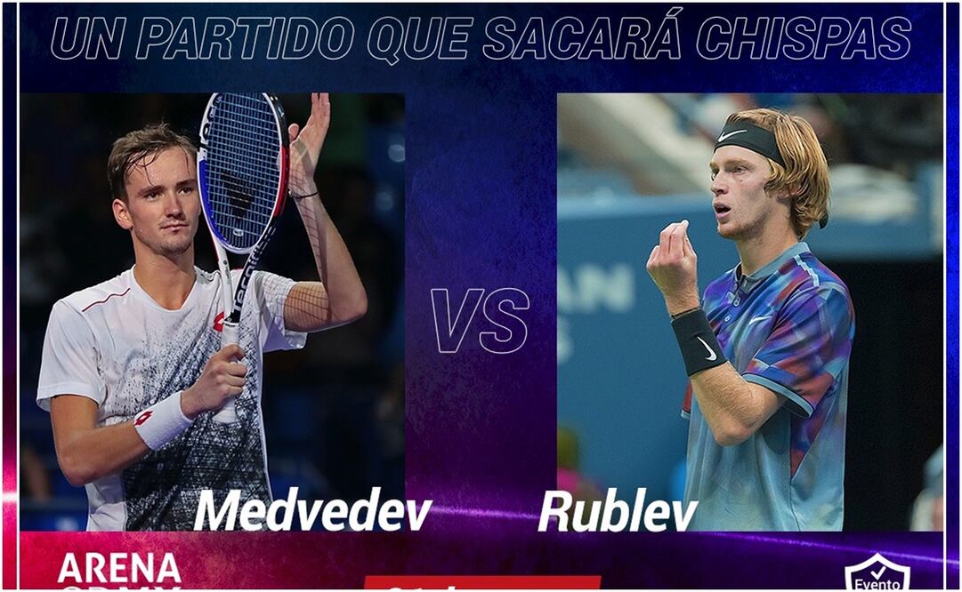 Daniil Medvedev y Andrey Rublev posponen partido en México por el conflicto Rusia-Ucrania / FOTO: FACEBOOK: Tennis Showdown