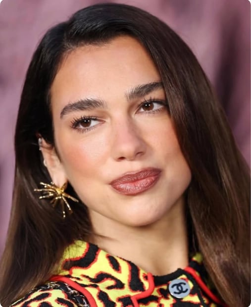 Dua Lipa lució un maquillaje suave pero no "ausente". Foto: Instagram @dualipa (Madison Phipps)