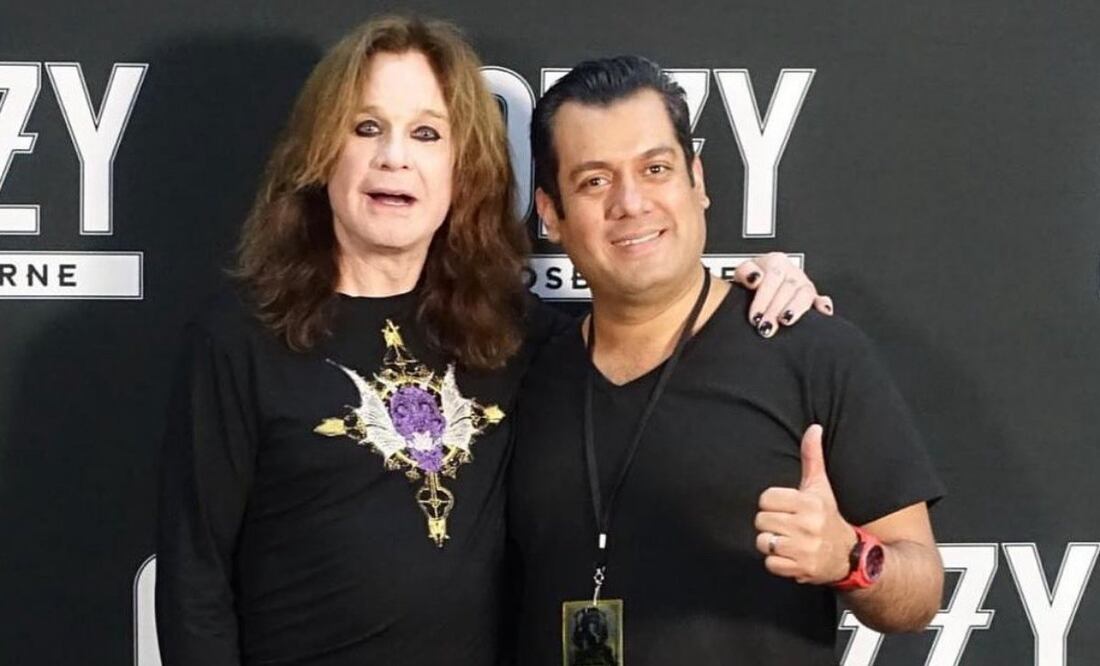 Sergio Gutiérrez posteó una fotografía con el músico Ozzy Osbourne, tras un concierto de 2018 en el Foro Sol. Foto: Especial