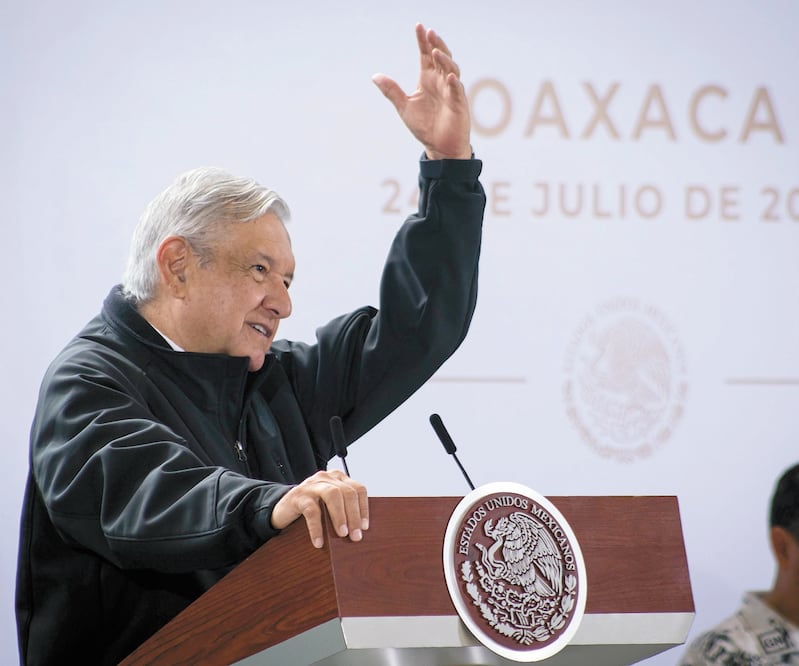 El presidente de México, López Obrador, durante un acto en Oaxaca. ARCHIVO EL UNIVERSAL