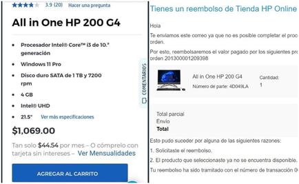 Suman 74 reclamos contra HP por cancelar compra de computadora en mil pesos: Profeco