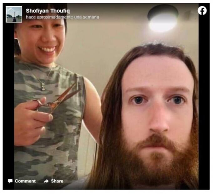 La esposa de Mark Zuckerberg le corta el pelo y provoca memes