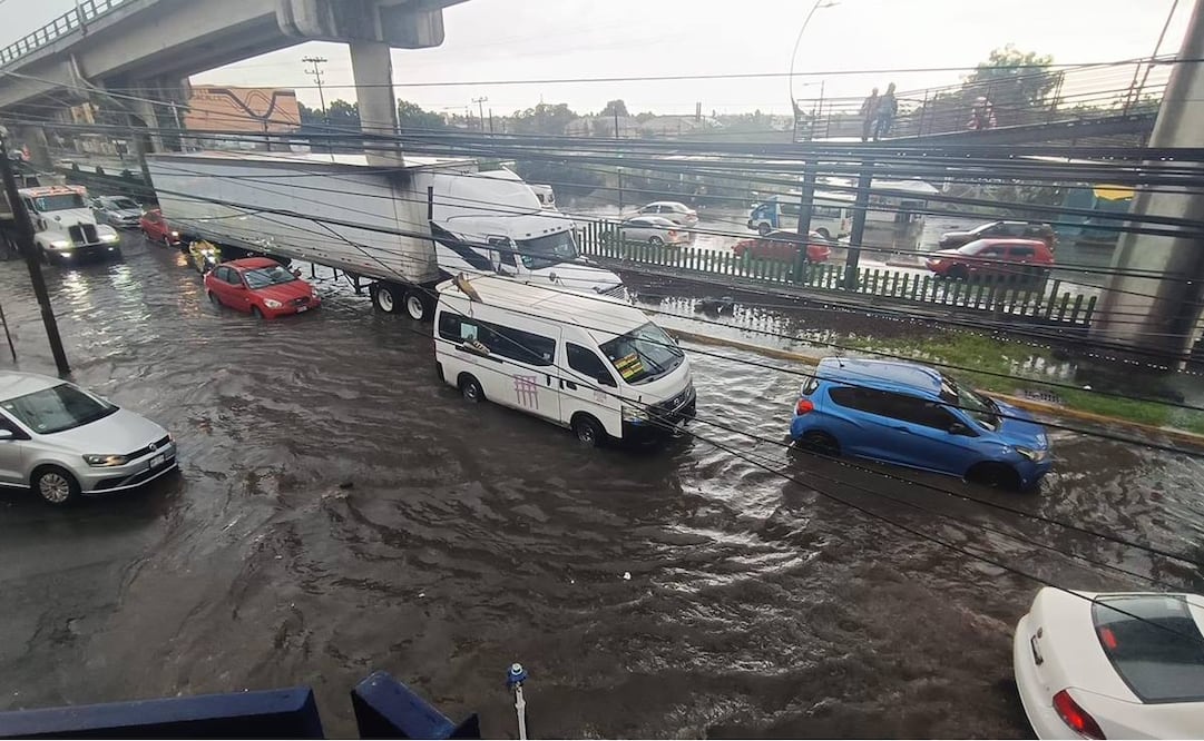 Una vecina captó en video el resultado de la fuerte precipitación que cayó la tarde de hoy en su comunidad, en el cruce de la calle Geranios y el Boulevard de las Rosas. Foto: Especial