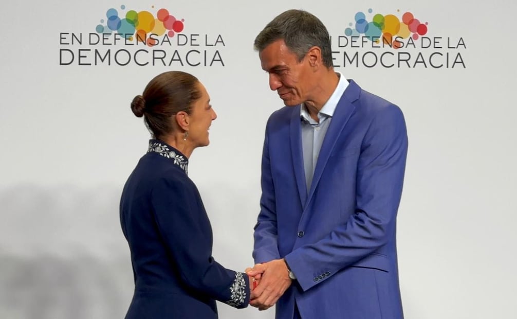 La Presidenta Claudia Sheinbaum se encuentra con Pedro Sánchez, mandatario español. Foto: Salvador Corona/ EL UNIVERSAL