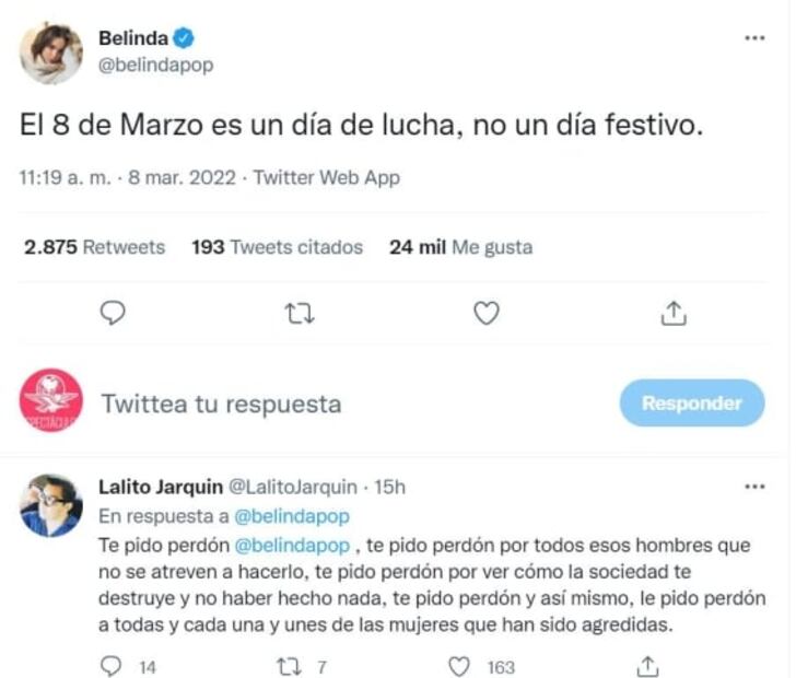 Famosas se suman al 8M: Piden fin a la violencia contra las mujeres