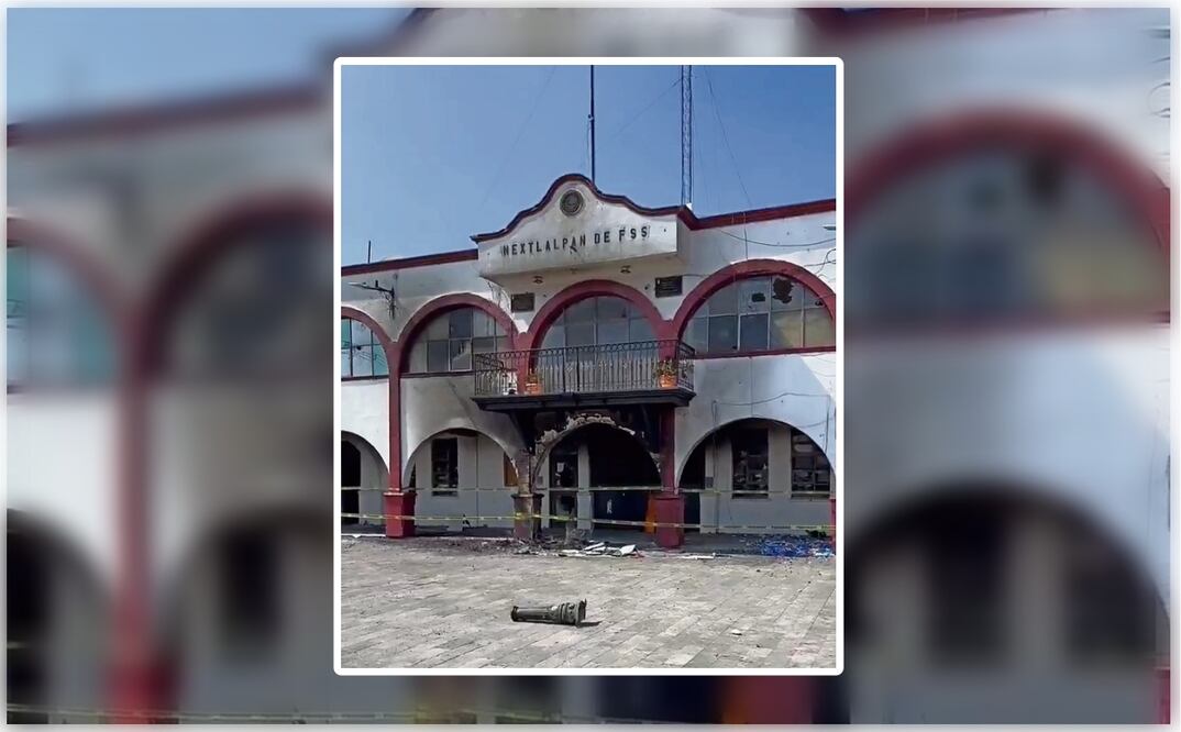 El Palacio Municipal estuvo resguardado tras sufrir daños. Foto: Especial