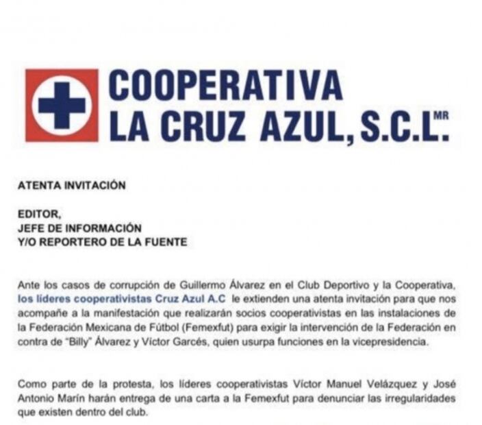 Los disidentes de Cruz Azul invadirán la Femexfut