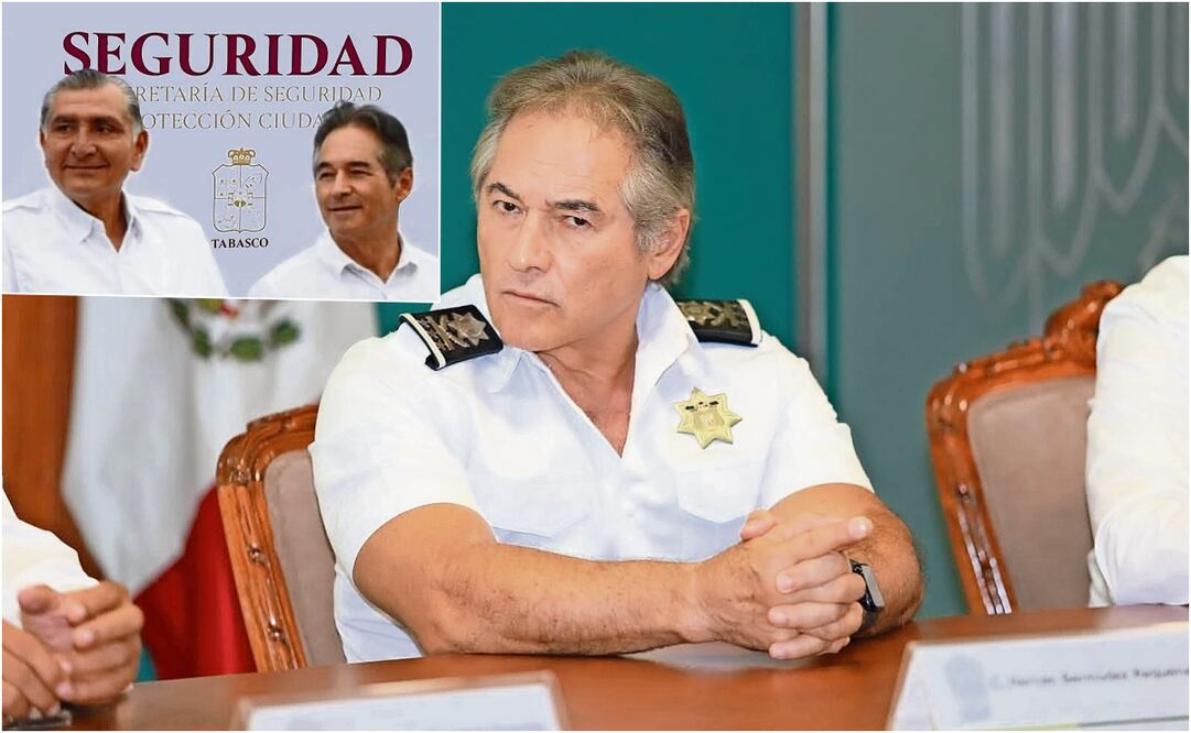 El comandante Miguel Ángel Martínez López reveló que Hernán Bermúdez Requema, exsecretario de Seguridad en el tiempo en el que Adán Augusto fue gobernador de Tabasco, es uno de los líderes del grupo criminal La Barredora.  Fotos: Especial