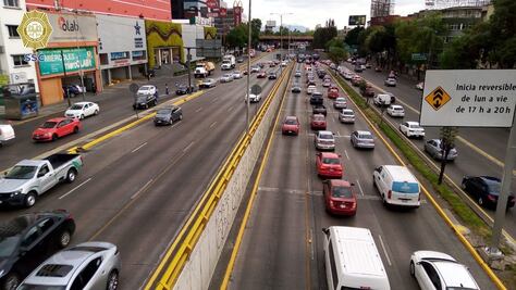 Secretaría de Seguridad amplía horario de carriles reversibles en Circuito Interior