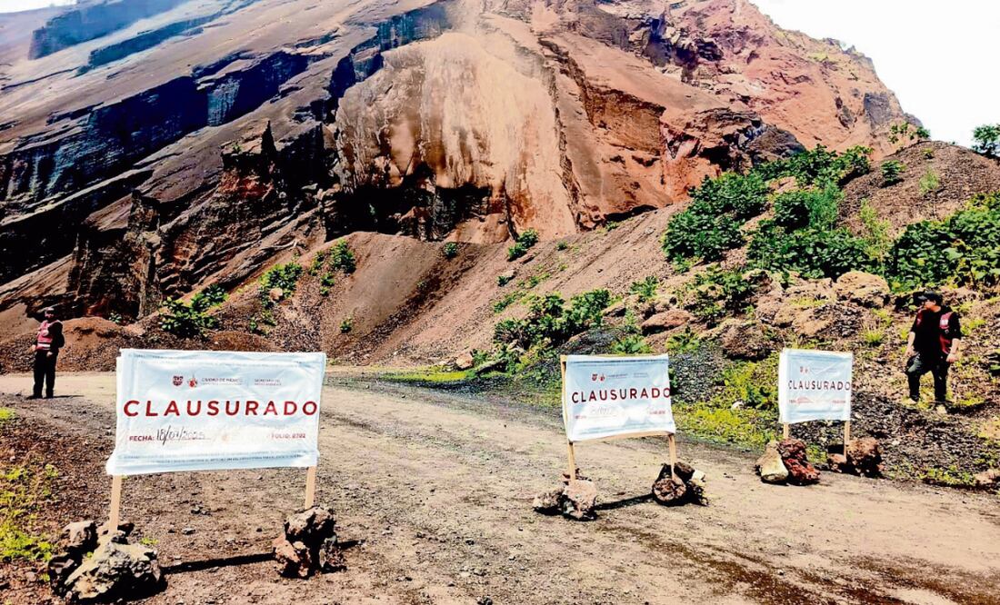 De la mina clausurada se extraía arena, tezontle y grava, detalló la Secretaría de Medio Ambiente capitalina. Foto: Especial