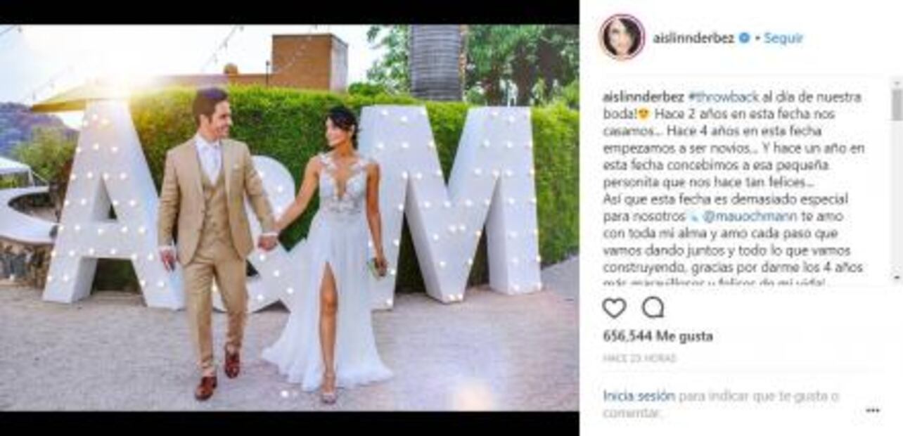 Con amor, Aislinn Derbez y Mauricio Ochmann celebran aniversario