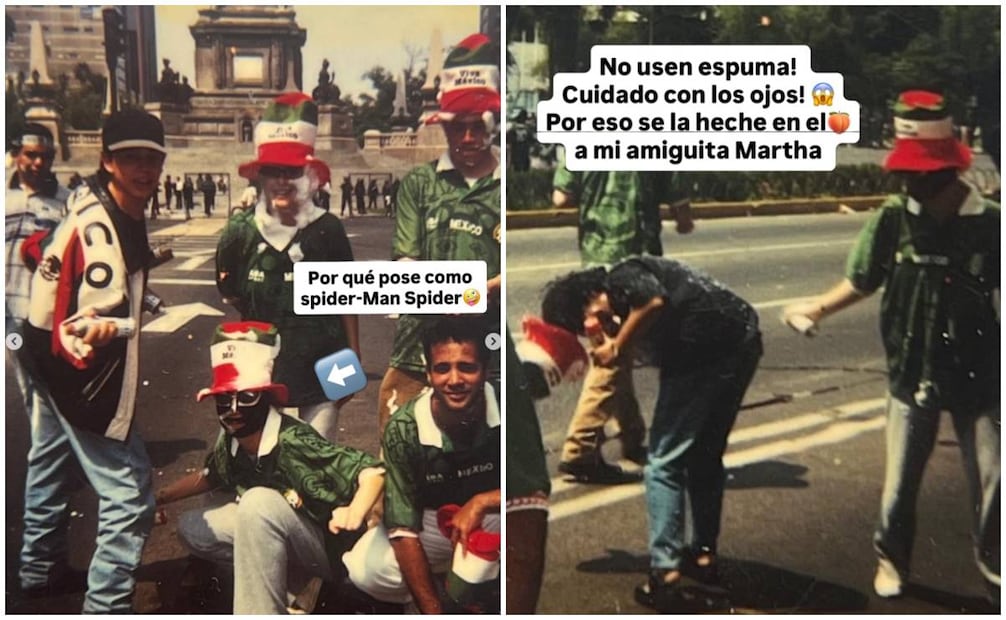Thalía en el Ángel de la Independencia en el Mundial de 1998.
Instagram thalia