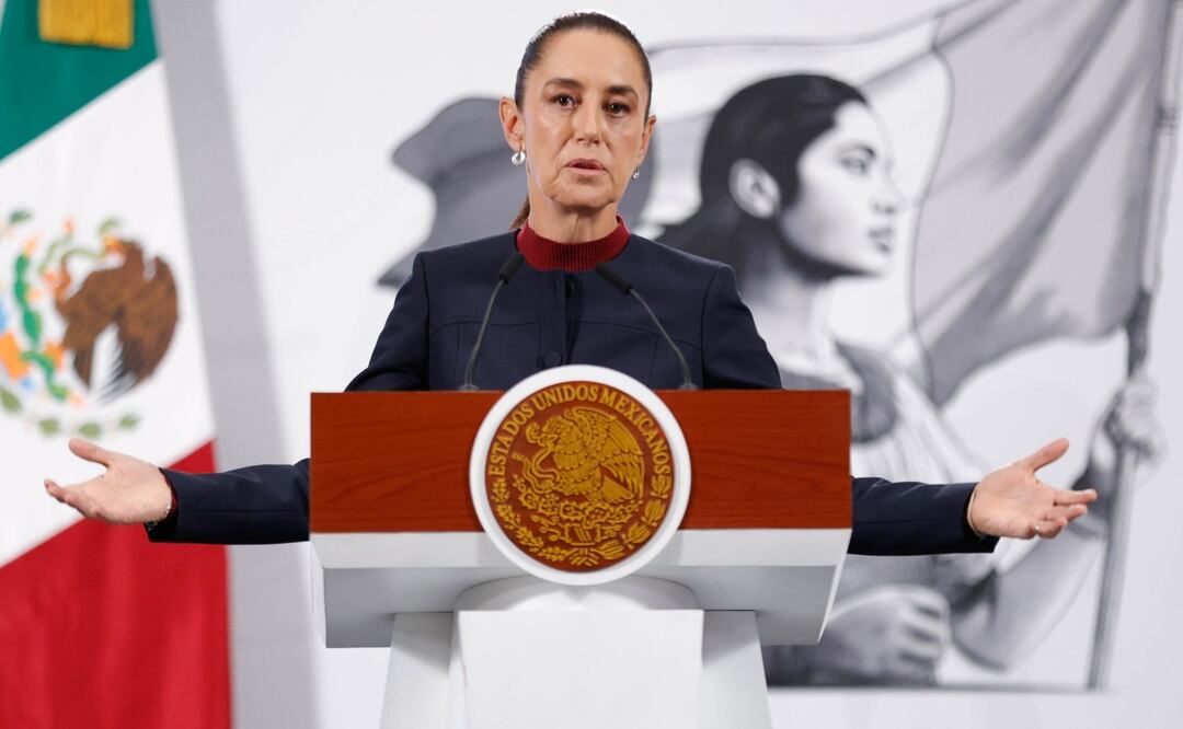 La presidenta Claudia Sheinbaum durante la mañanera del 23 de octubre de 2025 (23/10/2025). Foto: Diego Simón Sánchez / EL UNIVERSAL