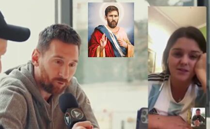 Messi recibió la "estampita de San Lionel" hecha por una aficionada argentina