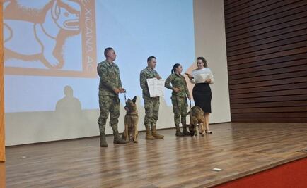 Federación Canófila Mexicana otorga reconocimientos a Eros e Hydra, elementos de la Semar