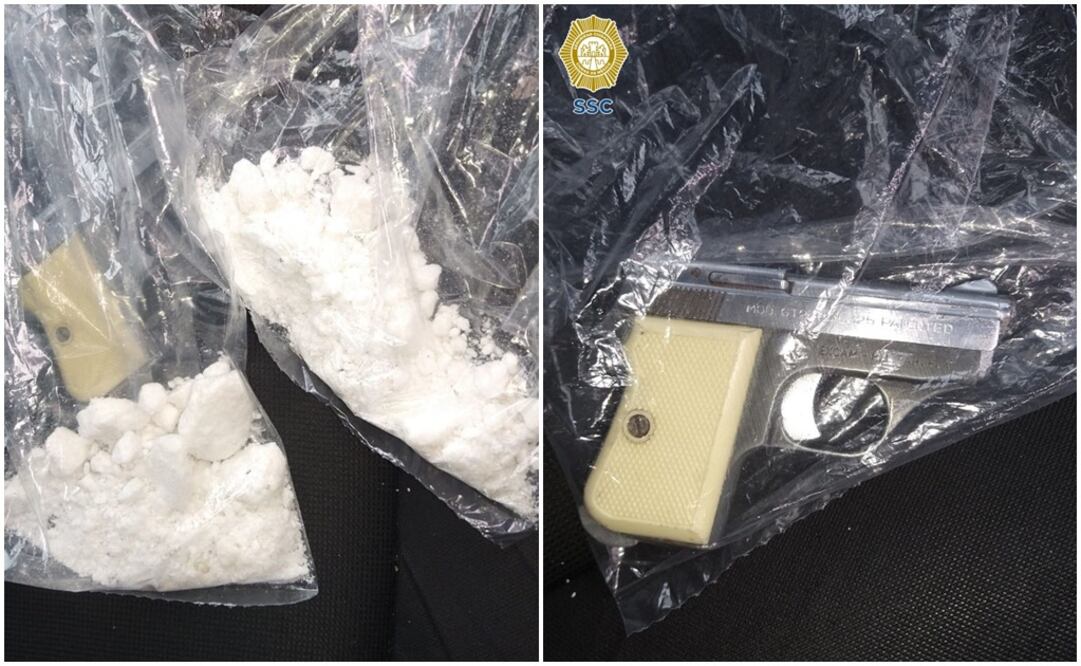 Le encuentran al sujeto un arma de fuego y cocaína. Foto: Especial