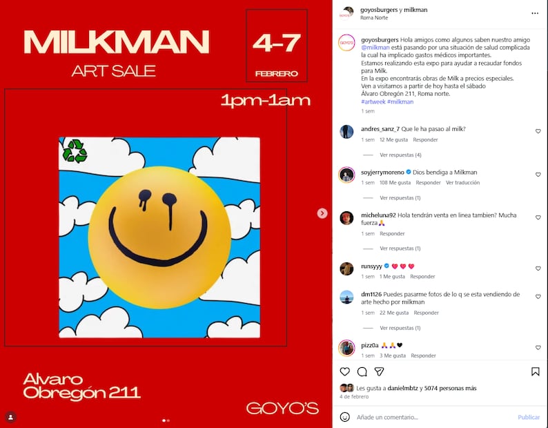 Muere el rapero Milkman; esta fue la última publicación del artista en Instagram. Foto: Instagram @milkman