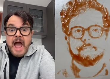 Video. Tiktoker dibuja retrato de Alex Syntek con catsup y se hace viral