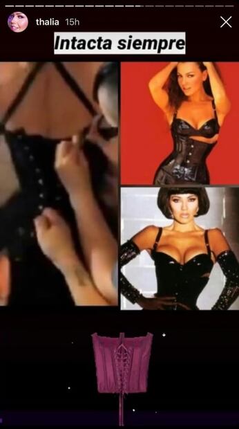 Thalía presume su cintura de avispa "sin costillas"