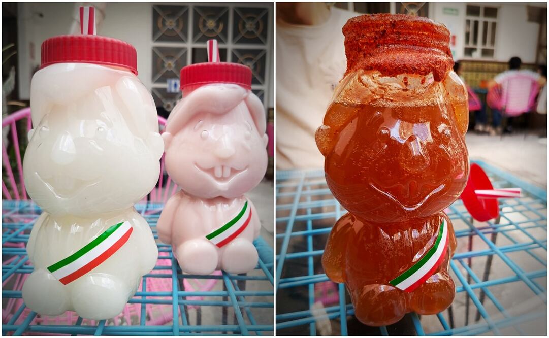 AMLitros, envases llenos mezcal o cerveza con la figura caricaturizada del presidente López Obrador. Foto: Pedro Villa y Caña/EL UNIVERSAL