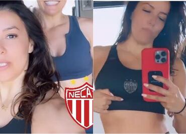 Eva Longoria apoya al Necaxa durante su rutina de ejercicio