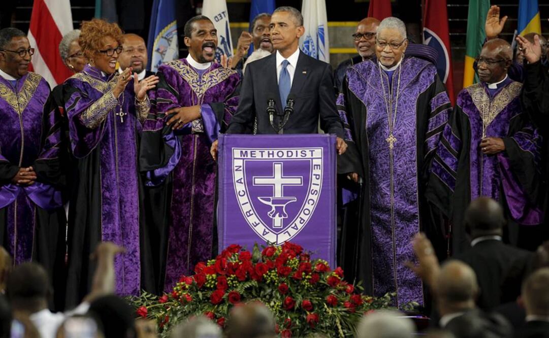Obama da apasionado discurso en funeral de Charleston