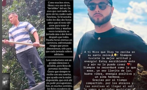 Villalobos también despidió de los dos miembros del staff que perdieron la vida: Henry y Nico. Foto: Instagram.