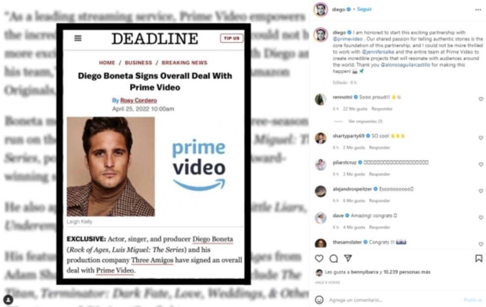Diego Boneta, la nueva cara de Amazon: se asocia como productor y actor de la plataforma 