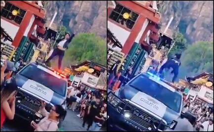 VIDEO: Mujer baila sobre una patrulla en Tepoztlán y causa polémica en redes sociales