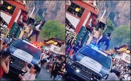 VIDEO: Mujer baila sobre una patrulla en Tepoztlán y causa polémica en redes sociales