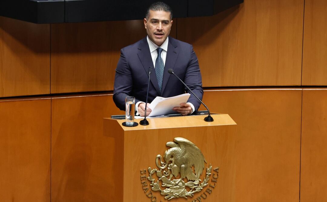 Comparecencia del secretario de Seguridad Omar García Harfuch, en el pleno del Senado (22/10/2025). Foto: Diego Simón Sánchez / EL UNIVERSAL