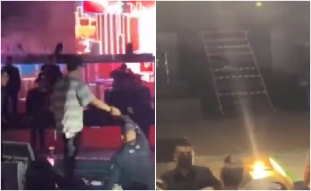 En la grabación, se ve el momento en que el cantante deja de cantar y es auxiliado por personal del staff. Foto: plataforma X. @BereniceDiazG