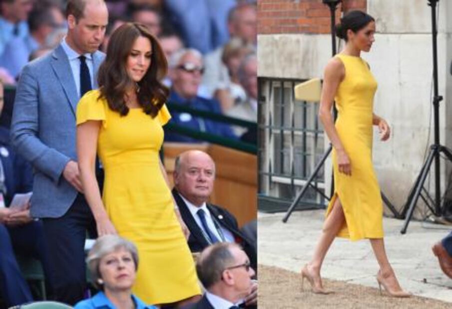 Kate Middleton le copia a Meghan Markle su vestido amarillo