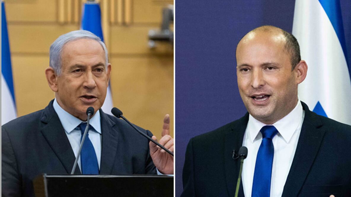 Netanyahu y Bennett intercambiaron duros comentarios en sus mensajes televisados. Foto: Especial