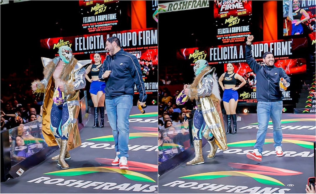 FOTO: ESPECIAL - Máscara Dorada y Eduin Caz sorprenden con épica presentación en la Arena México