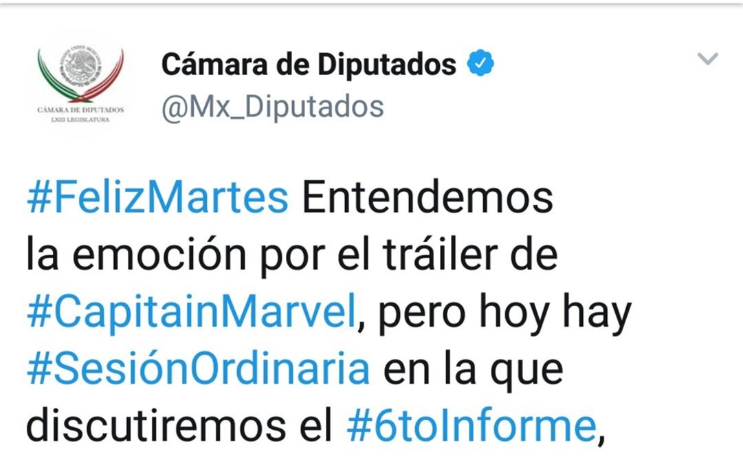 Acusan legisladores falta de seriedad en tuit de la Cámara de Diputados. Foto: Especial