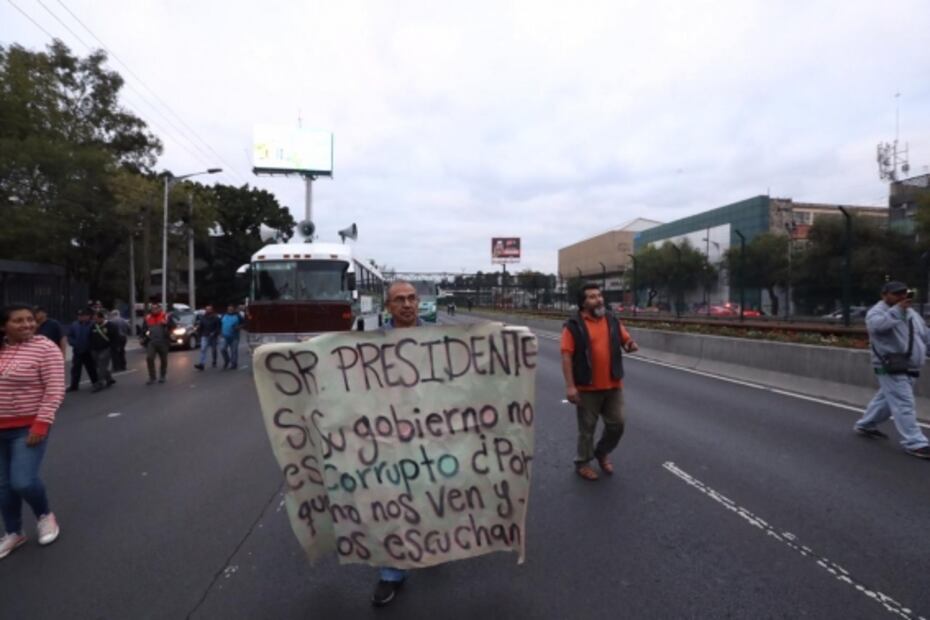 Transportistas comienzan a llegar a General Anaya para marchar al Zócalo